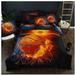 3D Basketball Fire Duvet Cover Bedding Set Soft Quilts Cover Set Pillowcase - Full