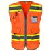 ANSI Compliant High Visibility Safety Vest for Men & Women - Durable Knit Breathable 9 Pockets with Fluorescent Edges