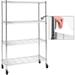 5-Shelf Shelving Units and Storage on 3 Wheels with Shelf Liners Set of 5 NSF Certified Adjustable Heavy Duty Carbon Steel Wire Shelving Unit (30W x 14D x 63.7H) Pole Diameter 1 Inch