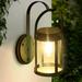 VOAVEKE Solar Wall Light Lantern Outdoor Lights Hanging Wireless Lantern Lights With Wall Mount Kit For Garden Porch Fence (1 Pack)