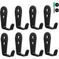 Premium Heavy Duty Wall Hooks 8 Pcs - Durable & Rustless Coat Hangers for Closet Organization | Garage Hook for Hanging Hats Bags and Clothes | Robe Hook for Shower Room -