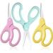 Left-Handed Kids Scissors Lefty Stainless Steel Scissors 5.9 Inch Left Handed Pointed Scissors Office Craft Shears Scissors for Office Home Household(Pink Light Green Yellow 3 Pieces)