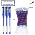 Gel Pen Set School Supplies Black Blue Red Ink Color 0.5mm Ballpoint Pen Kawaii Pen Writing Tool School Office Stationery 25Pcs Blue set A