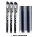 Erasable Gel Pen Refills Rod Set 0.5mm Washable Handle Magic Erasable Pen for School Pen Writing Tools Kawaii Stationery 3 pen 10 refills C 0.5mm Needle tip