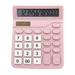 Summer Savings! Outoloxit Calculator-Power Handheld Desk Calculator with 12 Digit Large LCD Display for Students & Kids Pink