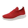 KaLI_store Men S Shoes Mens Running Shoes Slip-on Walking Tennis Sneakers Lightweight Breathable Casual Soft Sole Mesh Workout Sports Shoes Red 11.5