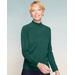 Blair Women's Soft Spun® Acrylic Mock Neck Long Sleeve Sweater - Green - PL - Petite