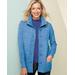 Blair Women's Marled Button Front Sweater Jacket - Blue - M - Misses