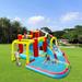 7-in-1 Kids Inflatable Water Park Multi-Function Inflatable Bouncer with Splash Pool Water Gun Climbing Wall Basketball and Football Bounce House for Outdoor Garden Backyard Multicolor