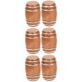 6 Pcs Beer Barrel Usa Fancy Dress Tiny House Accessories Models Mini Ornament Miniature Barrels Wooden Child