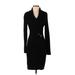 Calvin Klein Casual Dress - Sweater Dress: Black Dresses - Women's Size Small