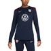 Women's Nike Navy USMNT 2024 Strike Performance Long Sleeve Top