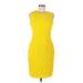 Calvin Klein Casual Dress - Sheath: Yellow Jacquard Dresses - Women's Size 6