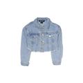 JouJou Denim Jacket: Blue Acid Wash Print Jackets & Outerwear - Kids Girl's Size Medium