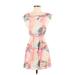 Alice + Olivia Casual Dress - Mini Scoop Neck Short sleeves: Pink Dresses - Women's Size Small