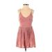 Lulus Casual Dress - Mini V-Neck Sleeveless: Pink Solid Dresses - Women's Size X-Small