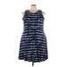 Athleta Casual Dress - A-Line Crew Neck Sleeveless: Blue Print Dresses - Women's Size 3X