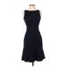 Banana Republic Casual Dress - Midi: Blue Solid Dresses - Women's Size 0