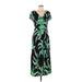 Perceptions Casual Dress - Maxi: Green Tropical Dresses - Women's Size 12