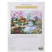 Dimensions Gold Collection Counted Cross Stitch Kit Japanese Flower Garden 16 Count Light Blue Aida 12 x 16