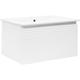 Meuble et vasque salle de bain strié Savona 98x43x44,8 cm, Blanc Brillant (SAVONA100BI) - Naturel