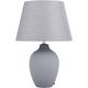 Lampe à Poser Lampe de Table Déco Grise en Céramique et Tissu E27 Max 60W Design Intemporel pour