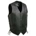 Event Leather EL1315 Black Motorcycle Leather Vest for Men w/ Side Lace- Riding Club Adult Motorcycle Vests X-Small