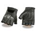 Milwaukee Leather SH352 Men s Black Leather Gel Padded Palm Fingerless Motorcycle Hand Gloves W/ â€˜Embroidered Flaming Eagleâ€™ X-Large