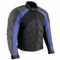 Milwaukee Leather Men s Combo Leather/Textile/Mesh Racer Jacket Blue