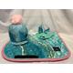 Mint Marble Effect Saddle Pad Set With Matching Fly Veil & Hat Silk - 6 Colours