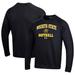 Men's Under Armour Black Wichita State Shockers All Day Arch Softball Fleece Raglan Pullover Sweatshirt