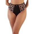 Alicia Black And Coral Embroidered High Waist Brief