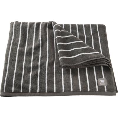 Badetuch MUSTERRING "Needlestripe", grau (anthrazit), B:100cm L:150cm, Jacquard, Baumwolle, Handtücher (Packung), hautsc