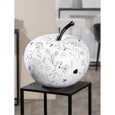Dekoobjekt CASABLANCA BY GILDE "Apfel "Modern Art", weiß, B:33cm H:37cm T:33cm, Kunstharz, Dekofiguren Image