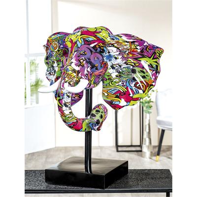 Tierfigur CASABLANCA BY GILDE "Elefant Street Art stehend", bunt, B:52cm H:62cm T:38cm, Kunstharz, Dekofiguren