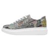 Plateausneaker DOGO "Myra Bear With A Balloon Damen Sneaker / Female", Damen, Gr. 39, Normalschaft, blau (blau, orange), Lederimitat, Schuhe, Vegan