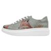 Plateausneaker DOGO "Myra Bear With A Balloon Damen Sneaker / Female", Damen, Gr. 39, Normalschaft, bunt (grün, orange), Lederimitat, Schuhe, Vegan