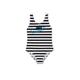 Badeanzug GULLIVER Gr. 110, schwarz-weiß (weiß, schwarz) Damen Badeanzüge mit Streifendesign