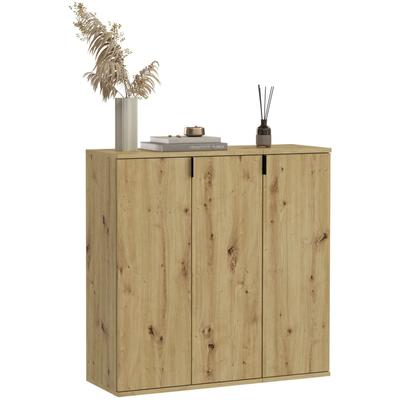 Garderoben-Set INOSIGN "Trondheim, Breite 91 cm, best. aus 2 Kommoden, 3 Türen, 10 Fächer", braun (nox oak nachbildung), B:91cm H:99cm T:34cm, Holzwerkstoff, Kastenmöbel-Sets, Kommode, Sideboard, Kommodenkombination, Kommoden Set Image