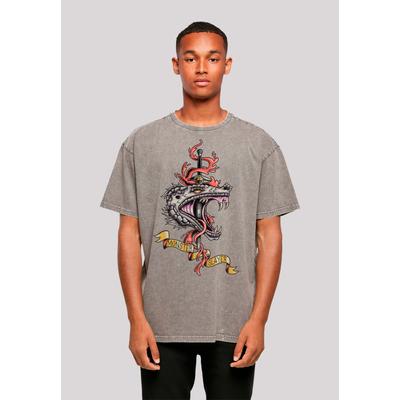 T-Shirt F4NT4STIC "The Witcher Monster Slayer Tattoo Netflix", Herren, Gr. 3XL, grau (asphalt), Obermaterial: 100% Baumwolle, casual, oversize, Rundhals, Kurzarm ohne Bündchen, Shirts, Premium Qualität Image