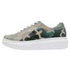 Plateausneaker DOGO "Myra Bear With A Balloon Damen Sneaker / Female", Damen, Gr. 38, Normalschaft, grün (grün, beige), Lederimitat, Schuhe, Vegan