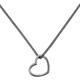 Kette mit Anhänger MODABILÉ "Schmuck Geschenk Silber 925 Halsschmuck Halskette Heart Herz" Halsketten Gr. Silber 925 (Sterlingsilber), Länge: 50 cm Breite: 1,2 mm, grau Damen Ketten mit Anhänger