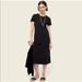 J. Crew Dresses | J. Crew Black Short Sleeve Crew Neck Midi Length Side Slits T- Shirt Dress M | Color: Black | Size: M