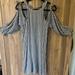 American Eagle Outfitters Dresses | Ae Urban Chic Summer Linen Dress, Boho Cold Shoulder Tie Sleeve, Small | Color: Blue/White | Size: S