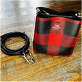 Coach Bags | Coach C7267 Mini Town Bucket Crossbody Bag Buffalo Check Plaid Print Red Blk Nwt | Color: Red | Size: Os