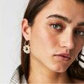 Free People Jewelry | Free People Galley Shaggy Hoops Earrings | Color: Gold/White | Size: Os