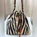 Dooney & Bourke Bags | Dooney & Bourke Zebra Print Drawstring Bucket Bag Canvas & Leather Sz Mdium | Color: Black/White | Size: Os