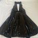 Free People Dresses | Free People Sequins Dress With Velvet Trim Size 0 | Color: Black | Size: 0