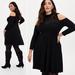Torrid Dresses | New Torrid Mini Sweater Cold Shoulder Dress 4x Deep Black 11543853 Mesh Yoke | Color: Black | Size: 4x