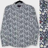 J. Crew Tops | J. Crew Liberty Fabrics June’s Meadow Navy Floral Cotton Poplin Shirt Size 4 | Color: Blue/White | Size: 4